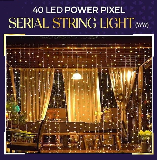 Lexton 40 LED Power Pixel Serial String/Fairy Light | Plug Sourced | Warm Light
